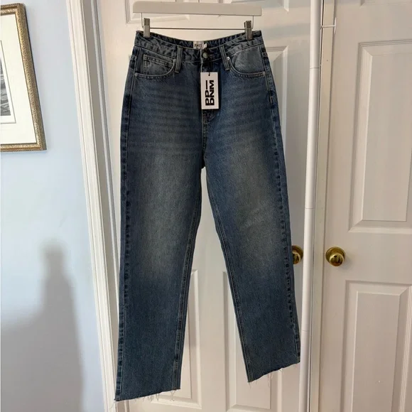 Princess Polly Blue Highrise Straight Leg Jeans Size 6 Cotton - Picture 9 of 11